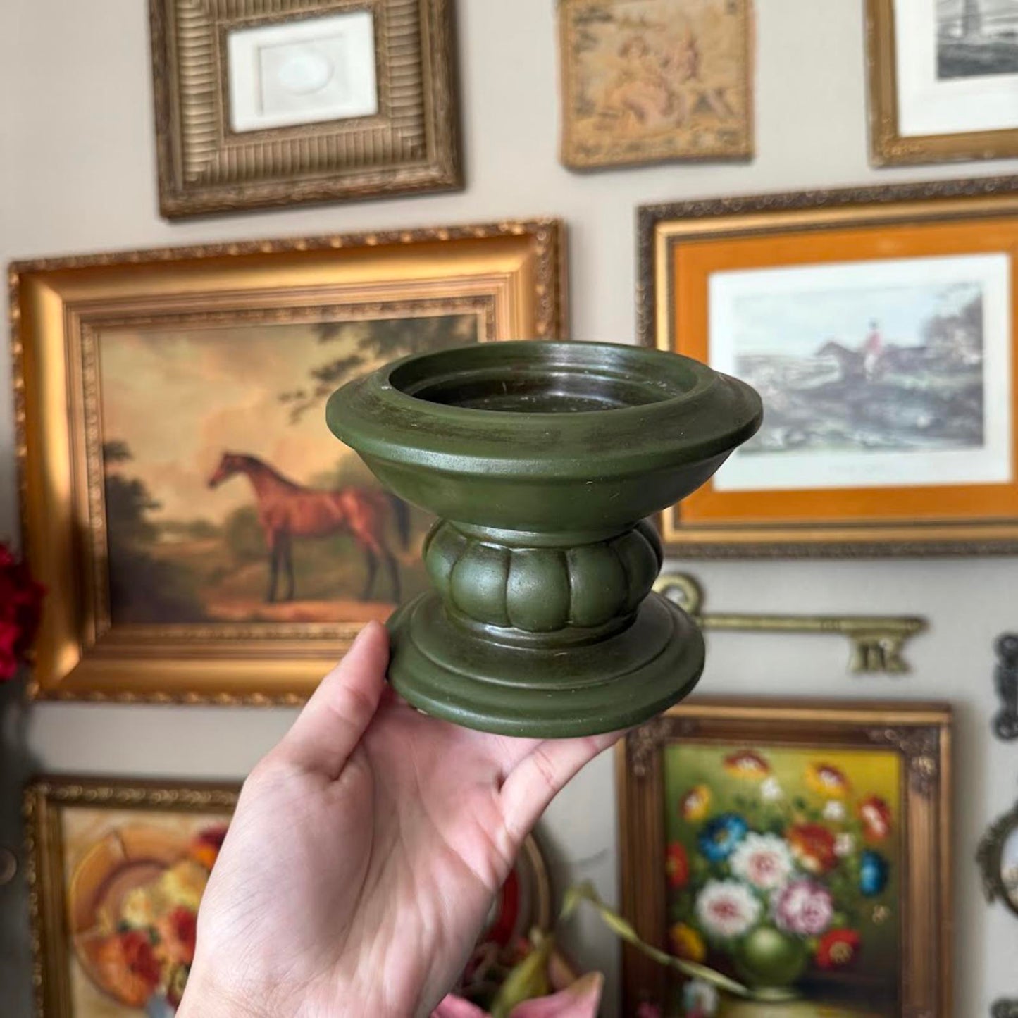 Vintage Green Candleholder