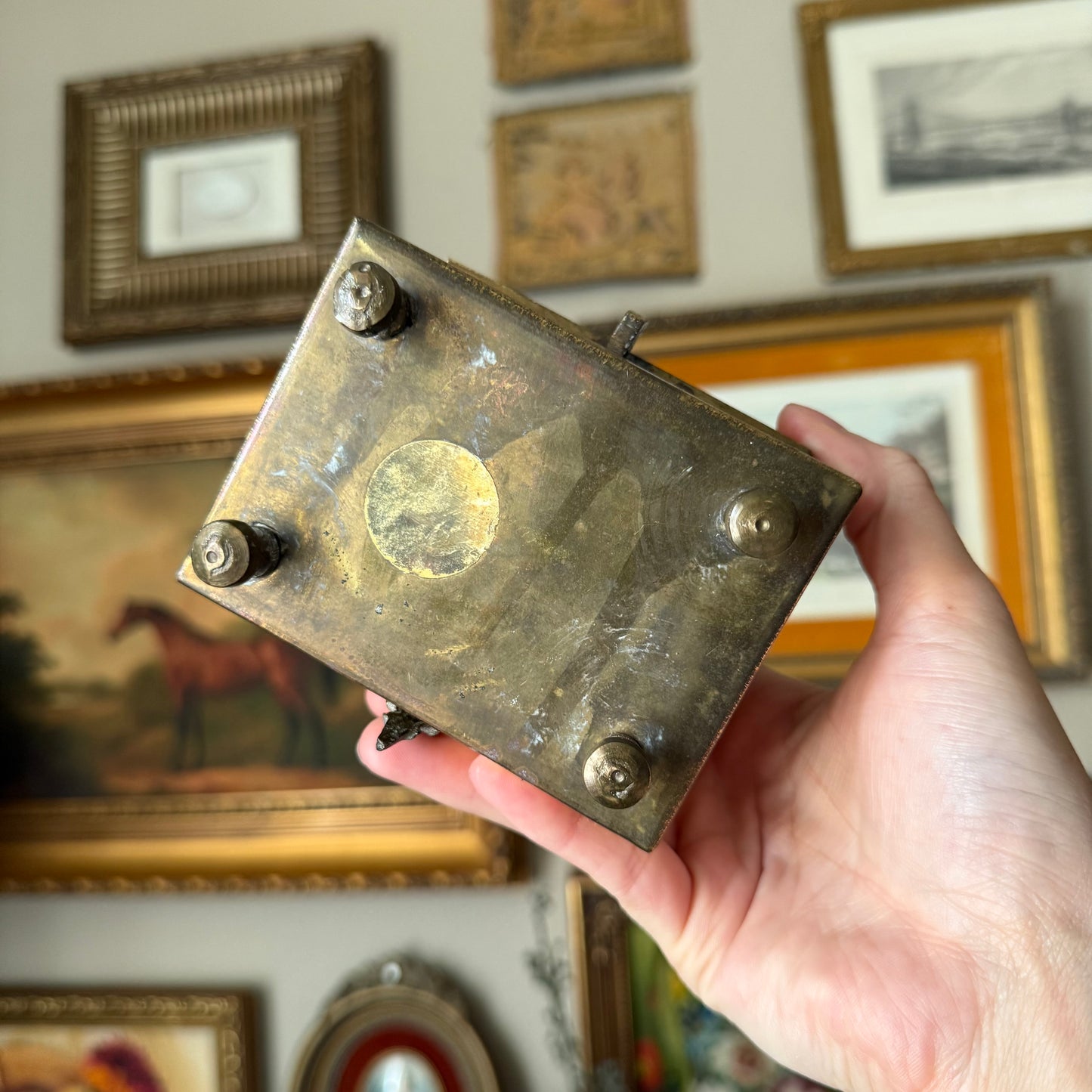 Vintage Brass Handcrafted Jewelry Trinket Box