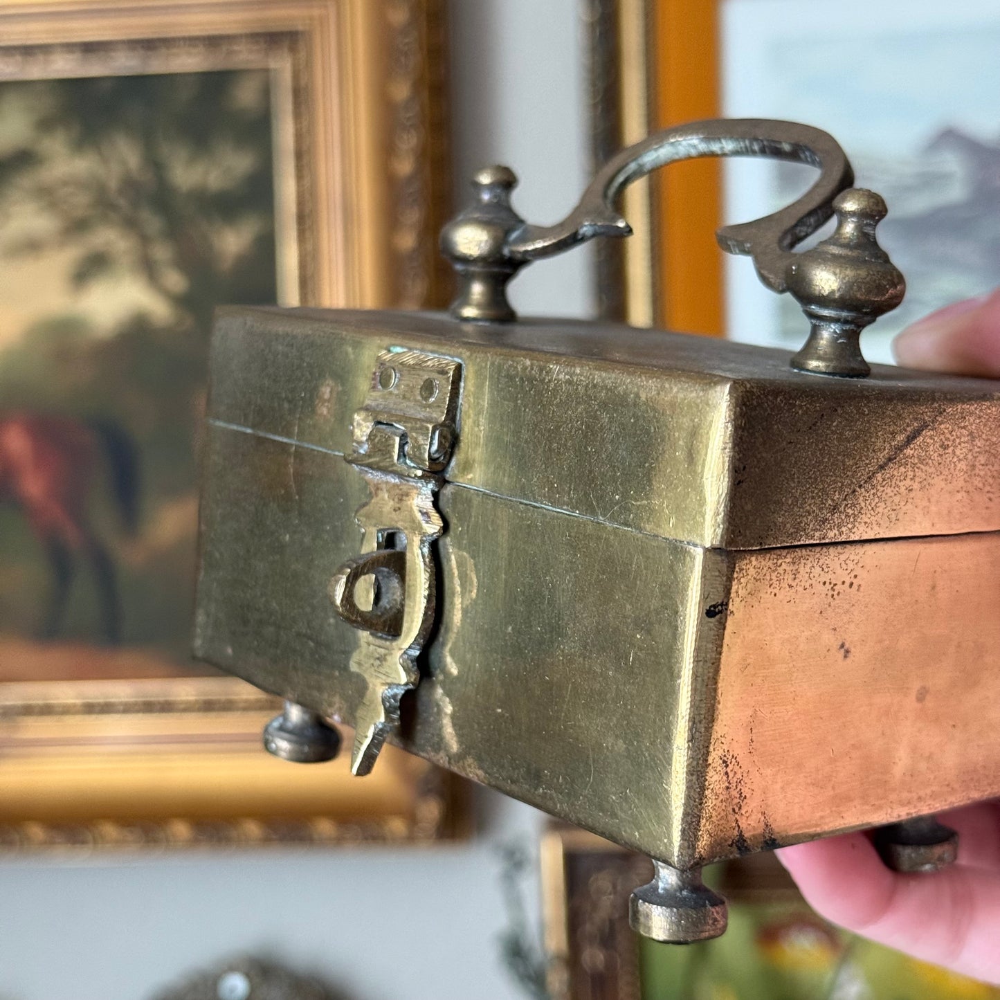 Vintage Brass Handcrafted Jewelry Trinket Box