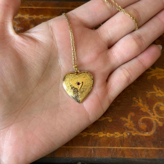 Vintage Avon Gold heart pendant with 1/20 14 GF chain necklace #heartshaped