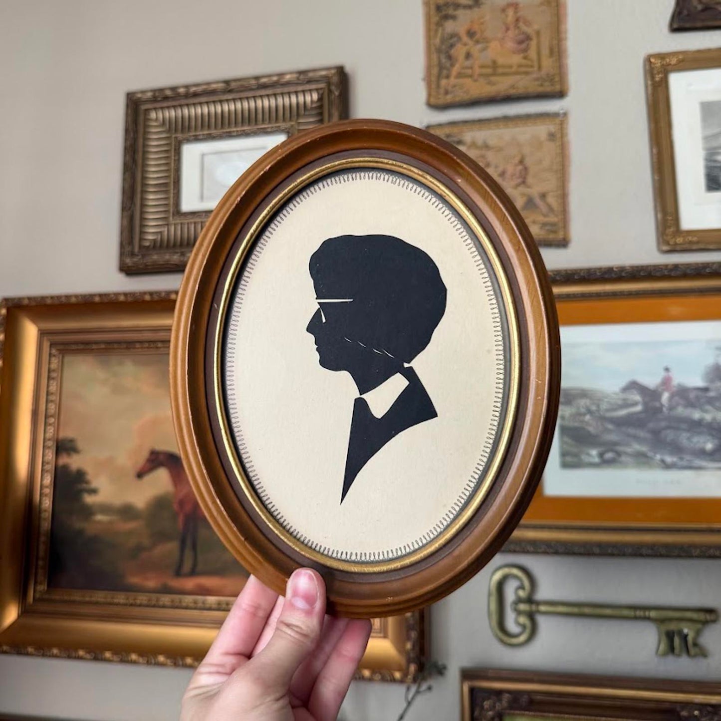 Vintage Silhouette in Wooden Frame