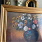 Vintage style Vase of Flowers art print framed gallery wall