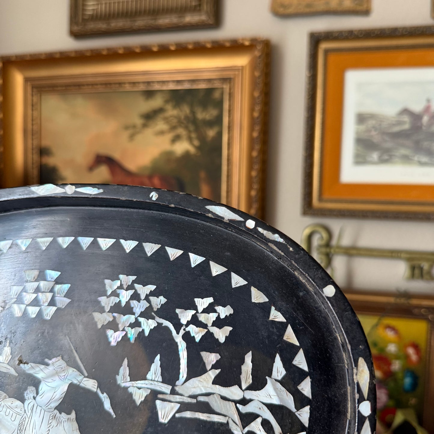 Chinese Oval Mother of Pearl Tray
