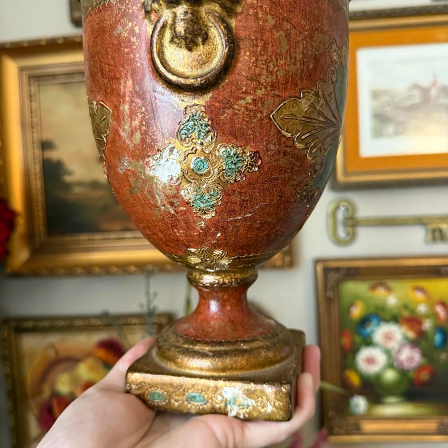 Vintage Florentine Italian Lidded Pot