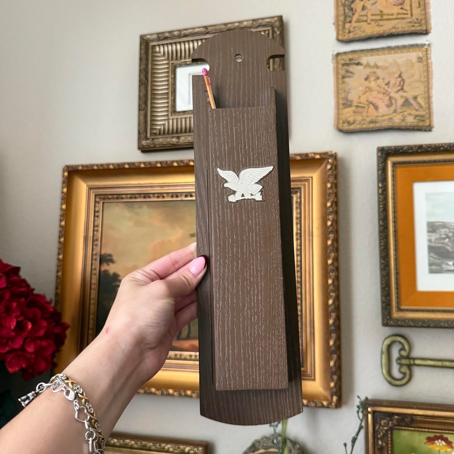 Vintage Eagle Plastic Match Holder
