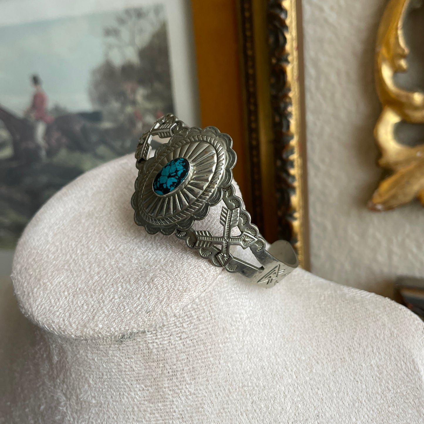Navajo turquoise sterling silver cuff