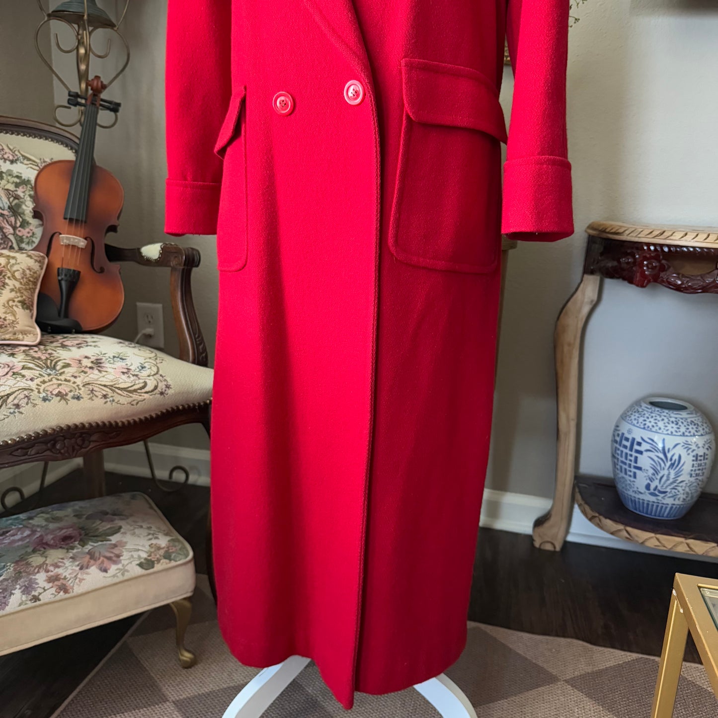 Vintage Together Made in USA Red 75%Wool Coat Size 8 Long