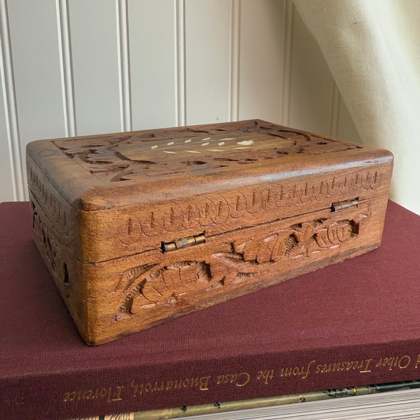 Vintage Hardwood Box With Inlaid