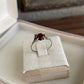 Vintage Designer Joseph Esposito Espo Red Glass Sterling Silver Ring