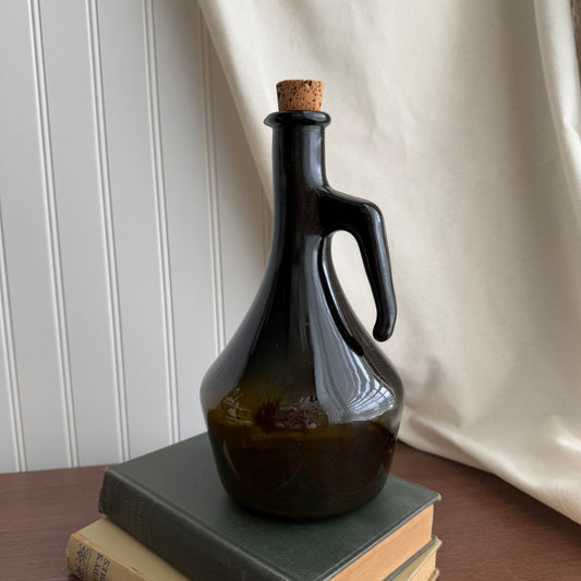 Italy Deep Brown Amber Glass Jug