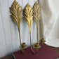 Vintage Brass Metal Candle Stick Sconce Leaf Design set