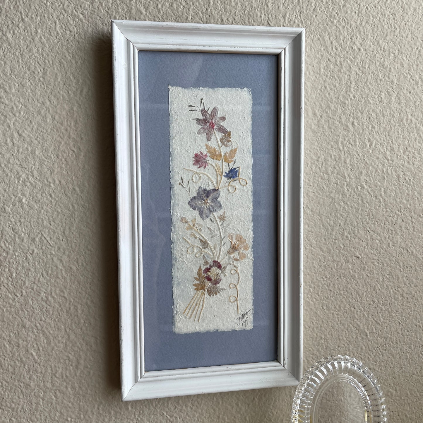 Blue Framed Dried Flowers