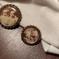 Vintage Baby pictures circle ornate brooch set