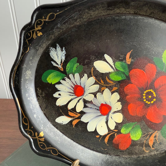 Hand Painted Flowers decorate plate