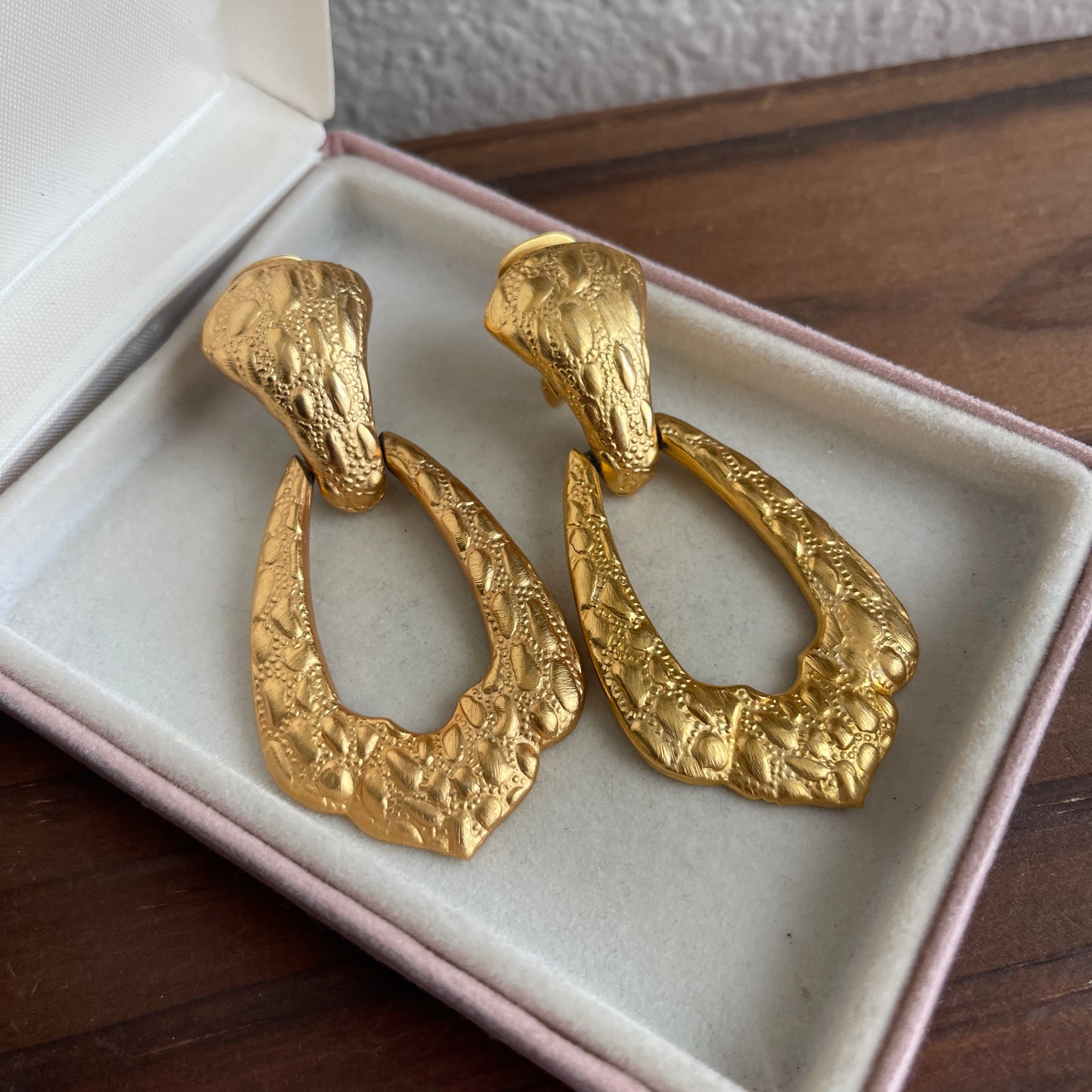 Vintage Gold tone statement earrings