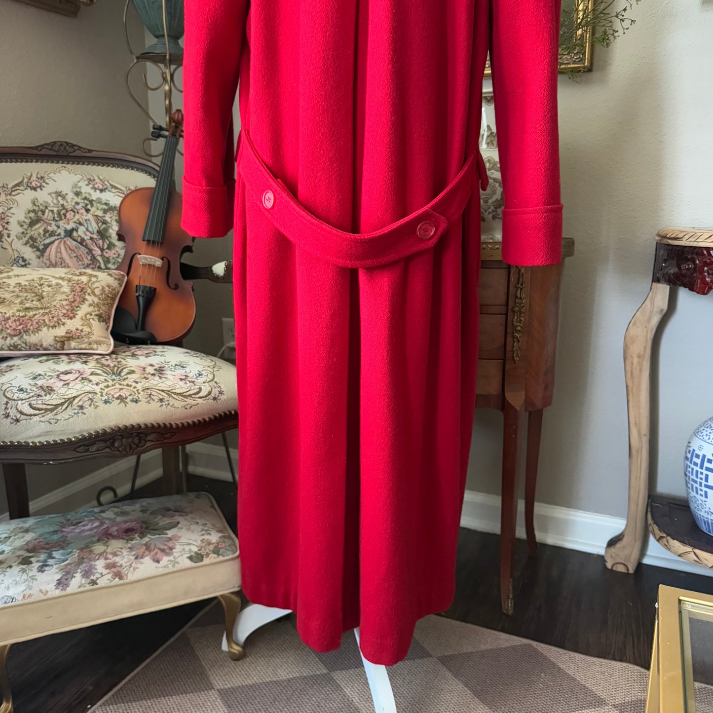 Vintage Together Made in USA Red 75%Wool Coat Size 8 Long