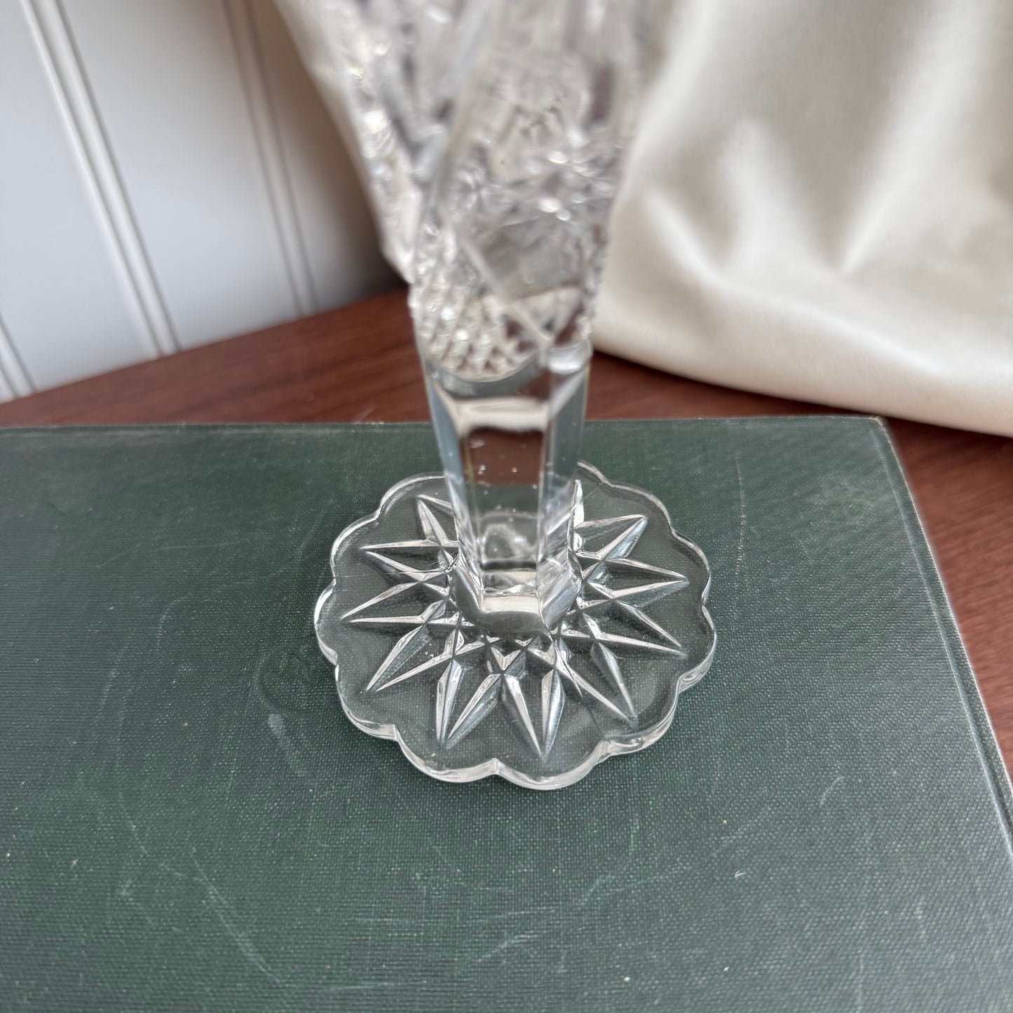 Clear cut glass Vase