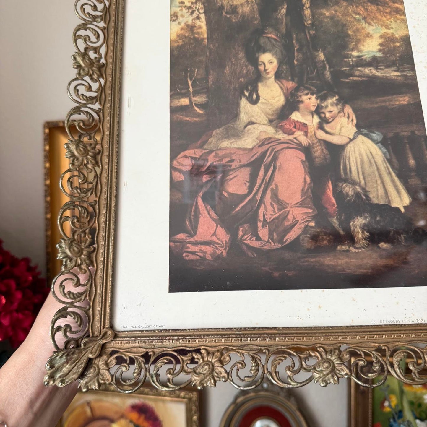 Vintage Lady Print in Gold Metal Frame