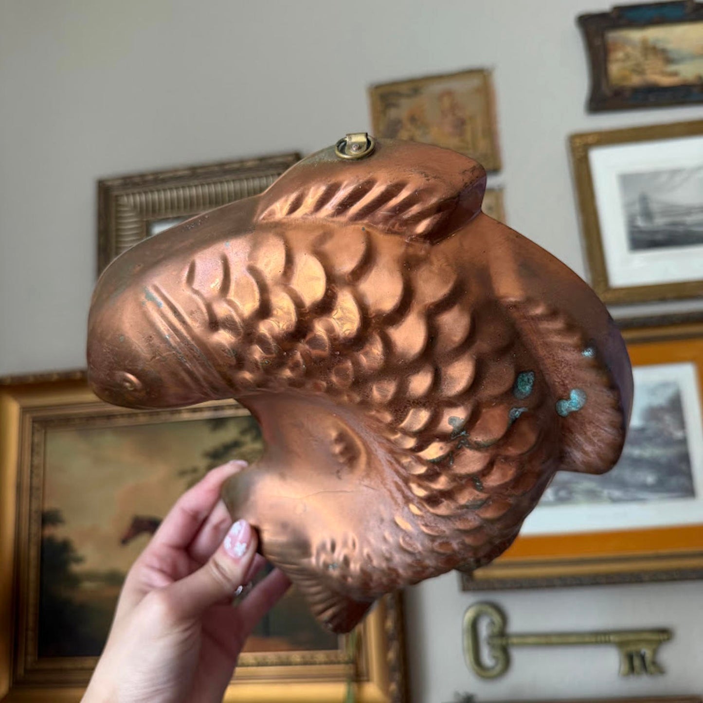 Vintage Copper Fish Mold