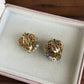 Vintage Pearl and blue rhinestone clip on earrings