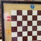 Vintage handmade checkers chess board needlepoint piece art work framed