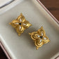 Vintage gold tone with pearl detail clip on earrings