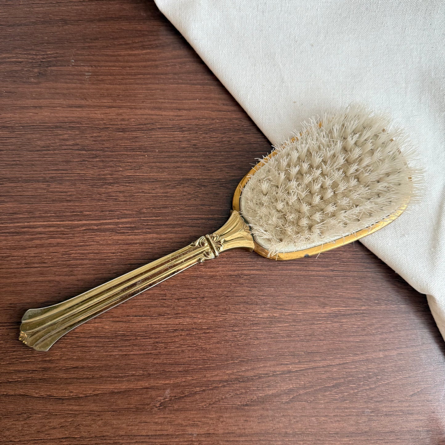 Vintage Blue Gold tone Brush