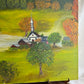 Landscape With Church Scenery Oil Painting Signed