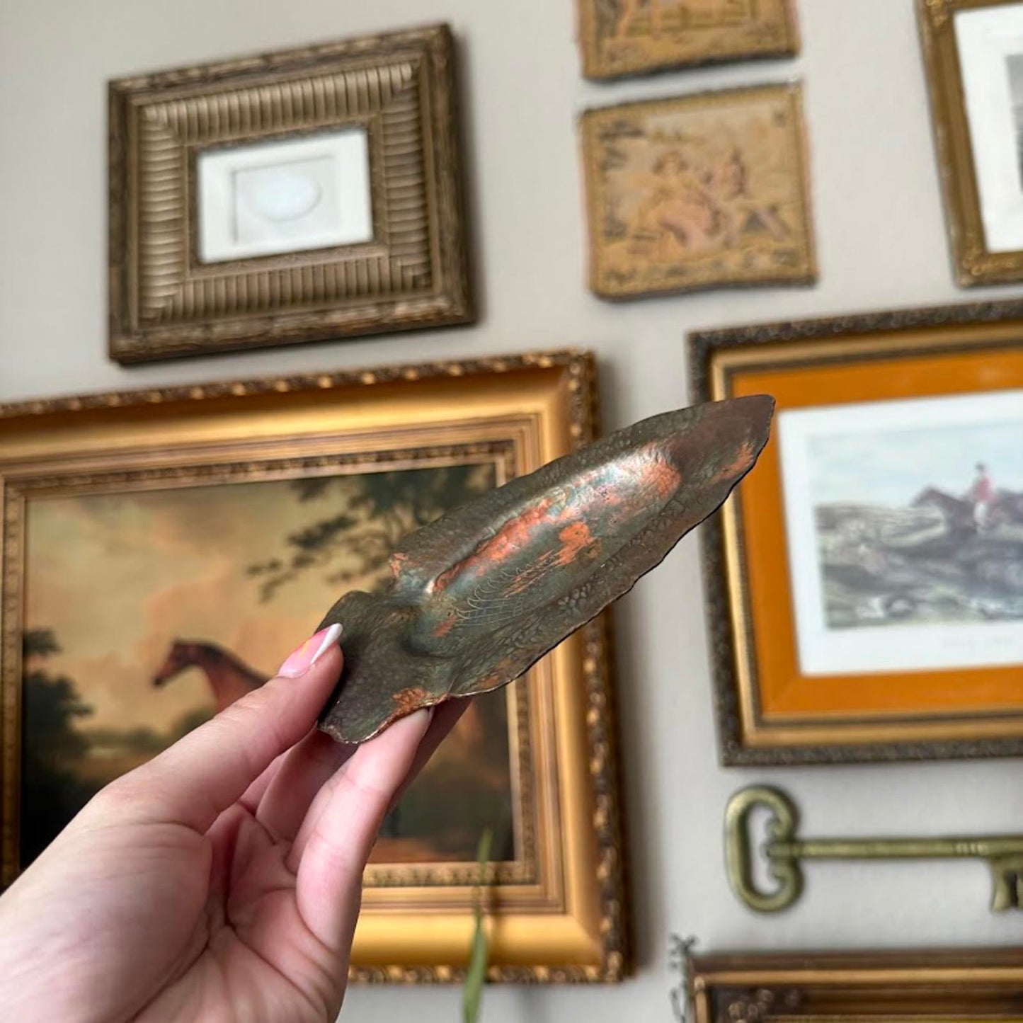 Vintage Metal Arrowhead Ashtray