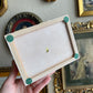 Vintage painted Flower Jewelry Box Wooden with link velvet interior