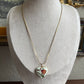 Vintage heart Cloisonné Floral Pendant and Chain Necklace