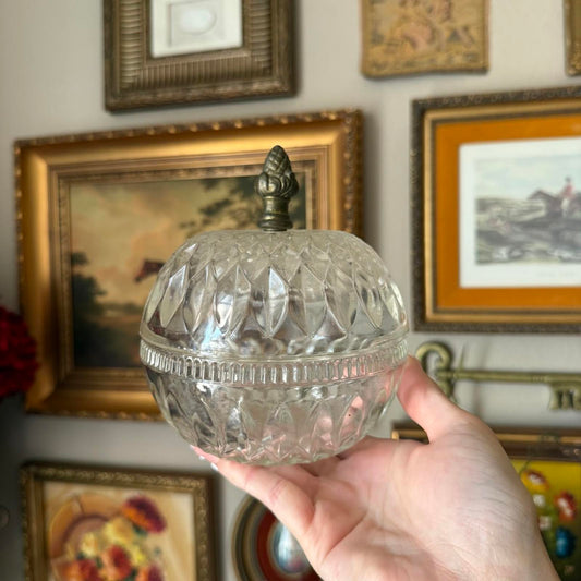 Vintage Two Piece Round Glass Candy Dish