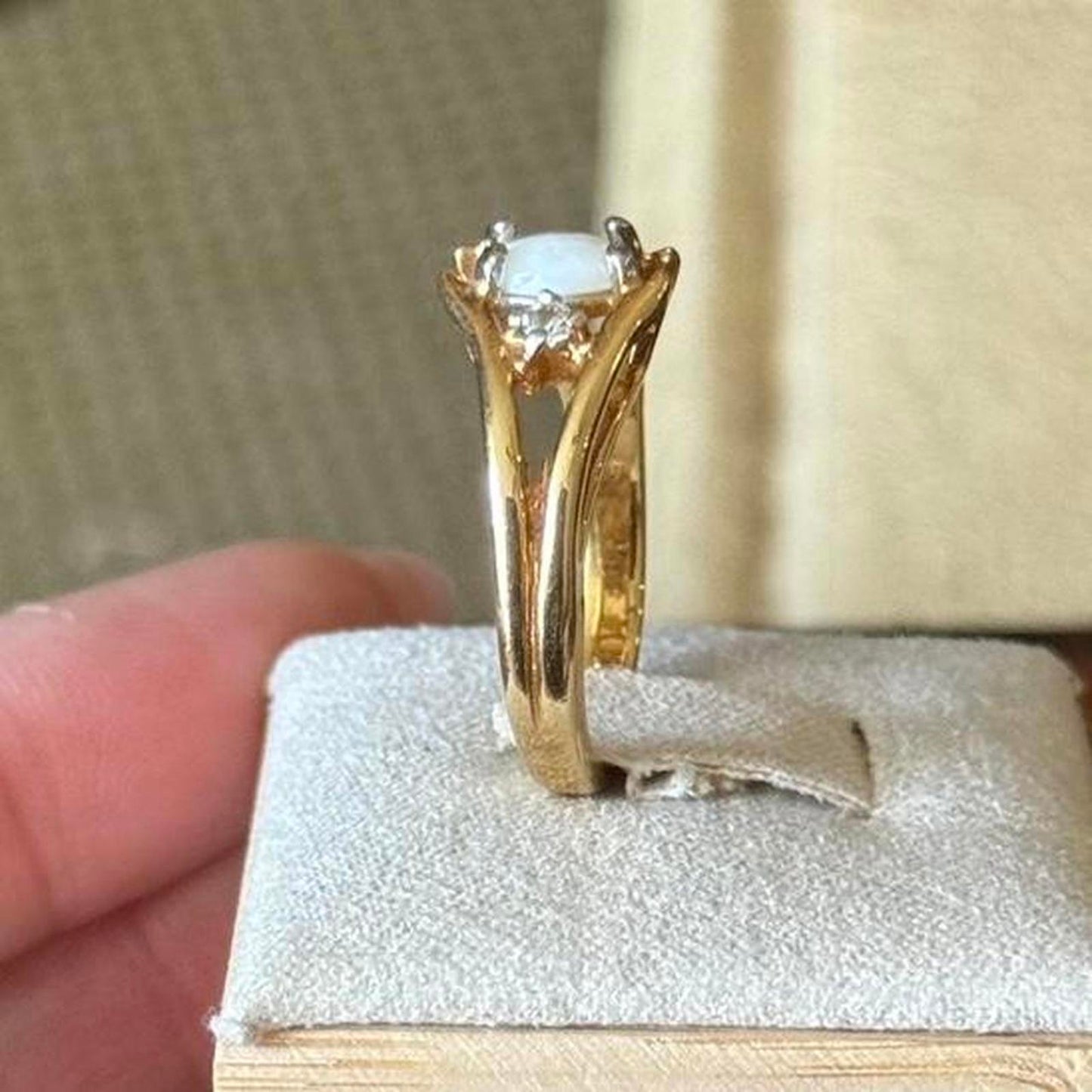 Vintage Gold Electroplated Opal Ring