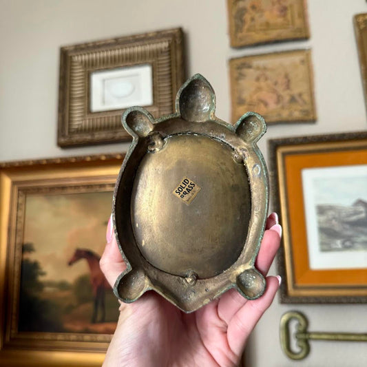 Vintage Brass Turtle Dish