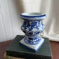 Silvestri Chinoiserie white & Blue Candle Holder pillar