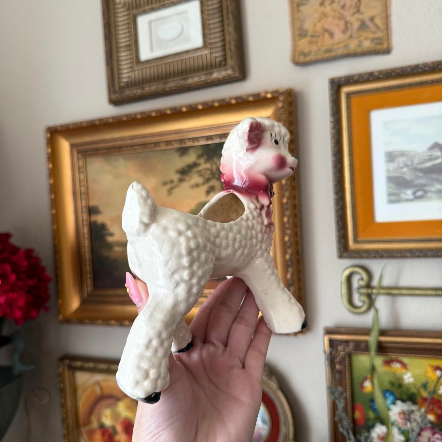 Vintage Ceramic Baby Lamb Planter