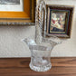 Vintage glass etched floral basket