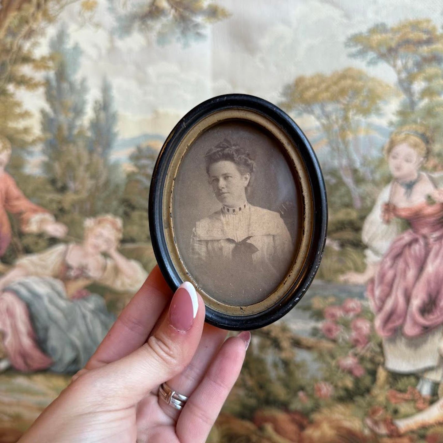 Antique Framed Lady Portrait Photograph C1910