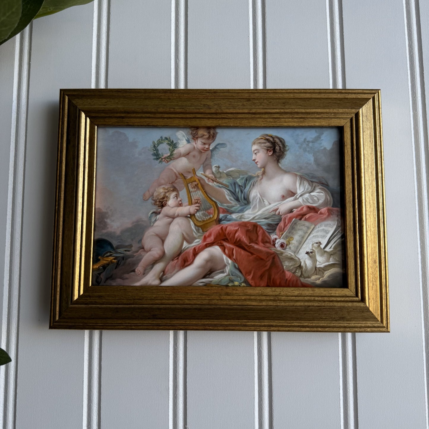 Vintage Style Victorian cherub with instruments painting art print gallery wall