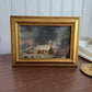 Vintage winter landscape Church Mission painting Art Print gallery wall