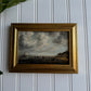 Vintage style painting ocean beach view port shore Art Print moody gallery wall scenery