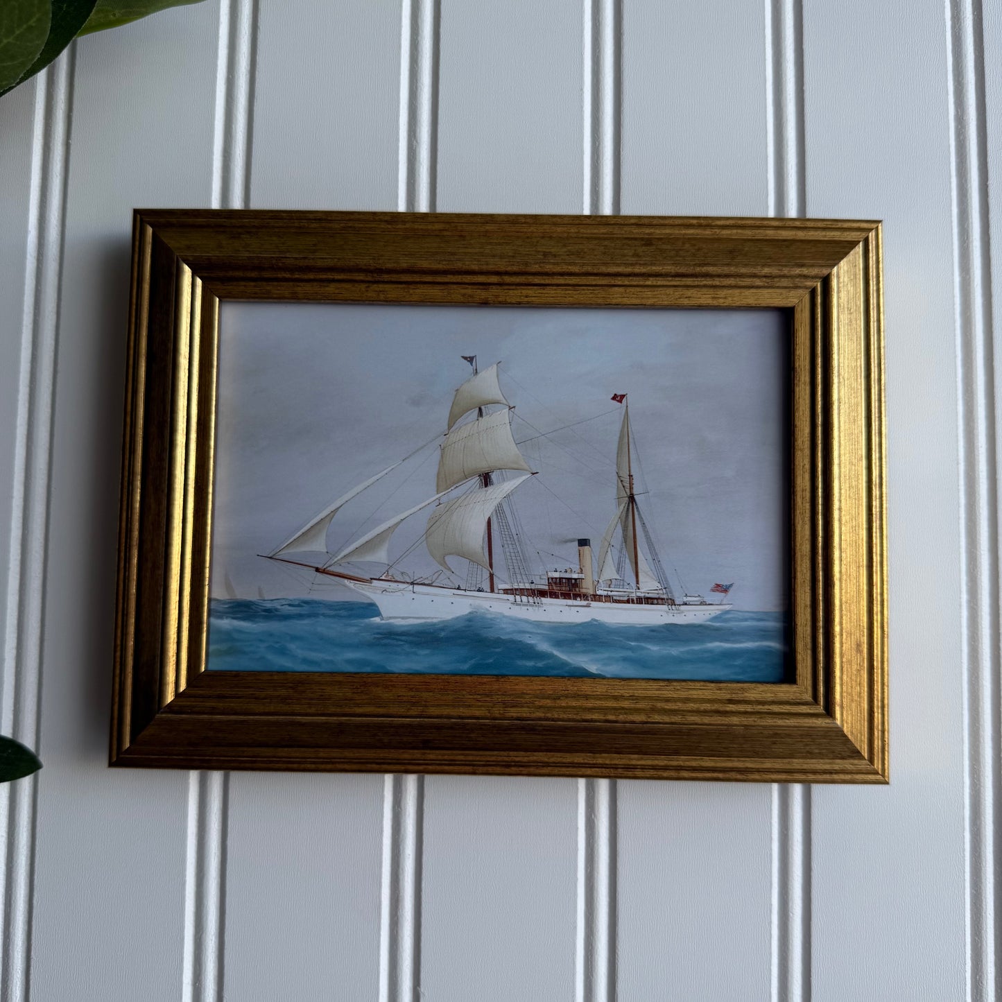 Vintage Style Boat & Ocean scenery framed Print gallery wall