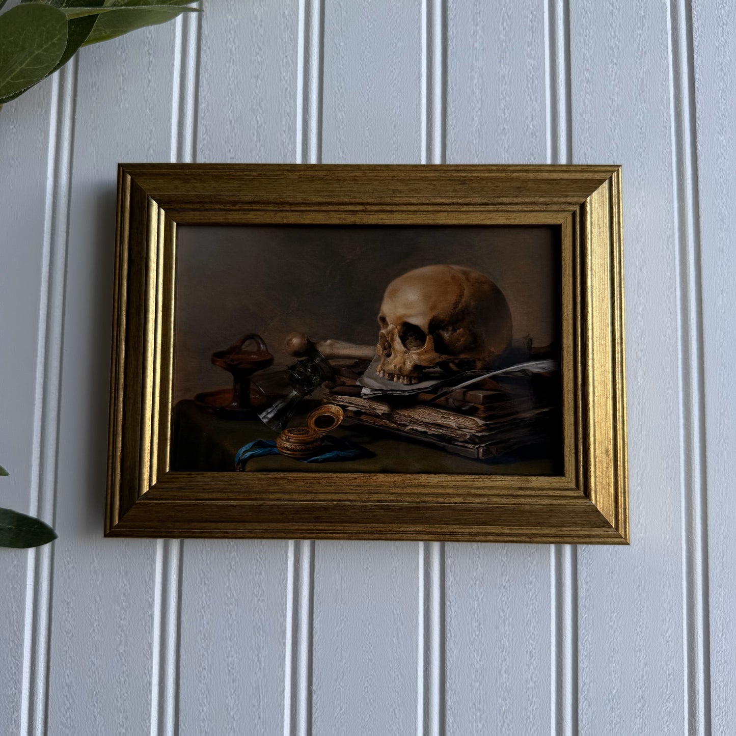 Vintage Style Skull on books art Print gallery wall