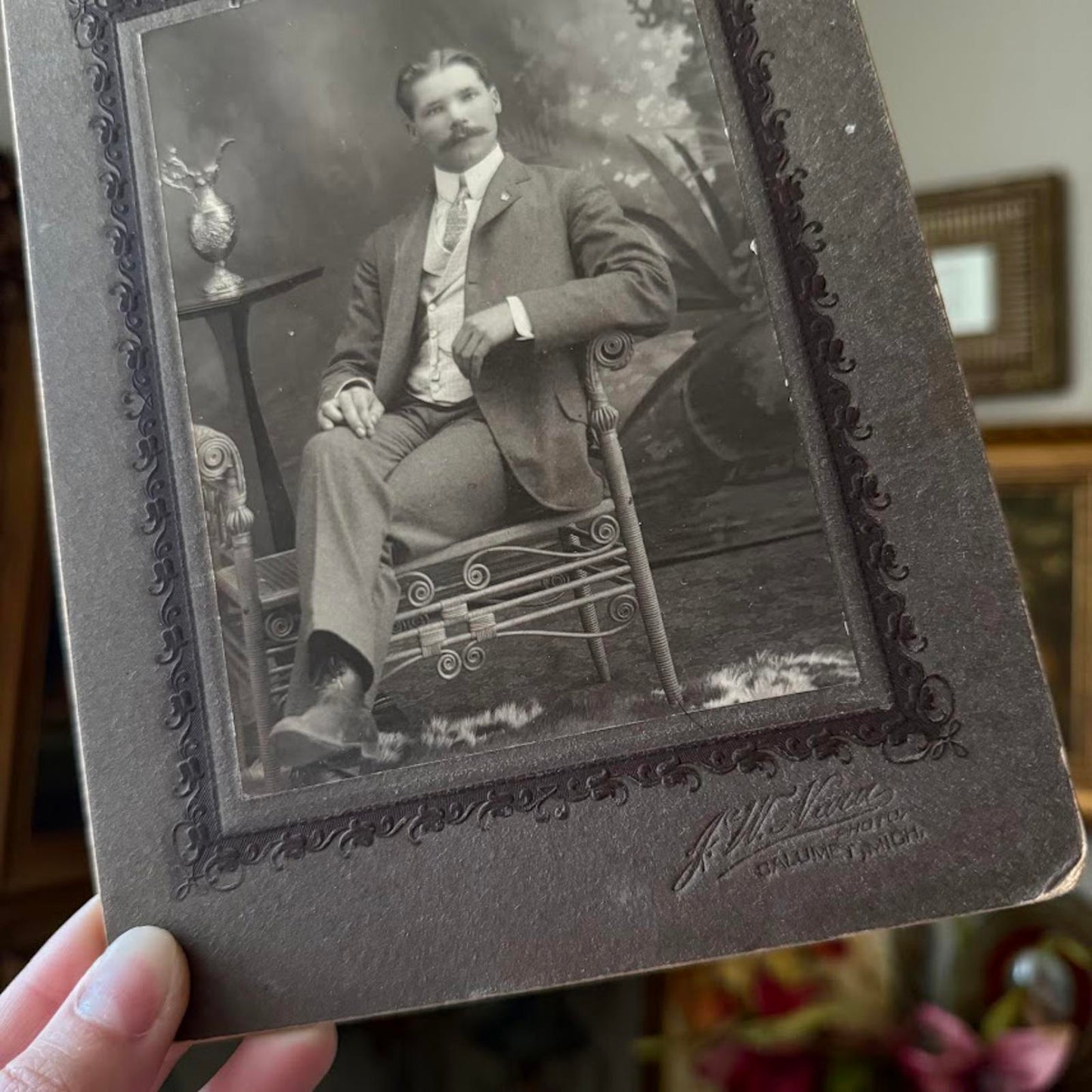 Vintage Photo of Man in Chair