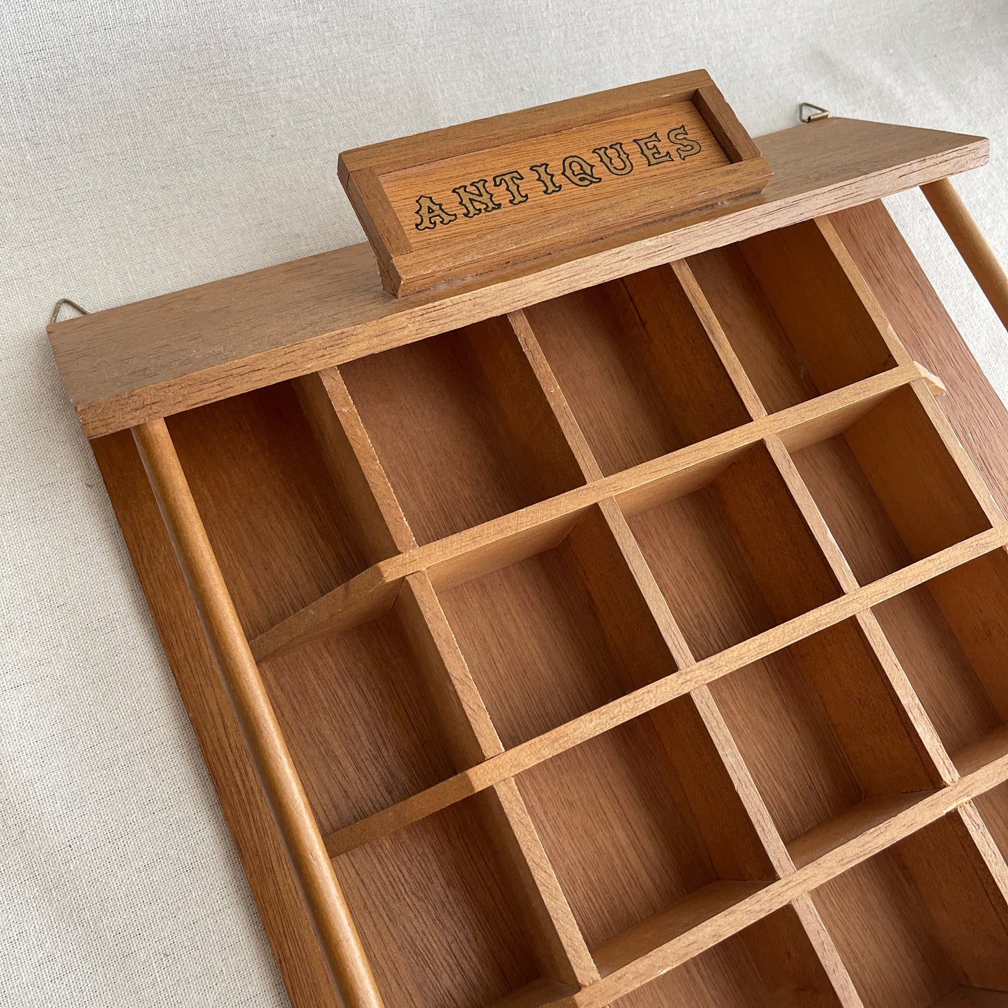 Vintage Wooden Cubby Collectibles Shelf