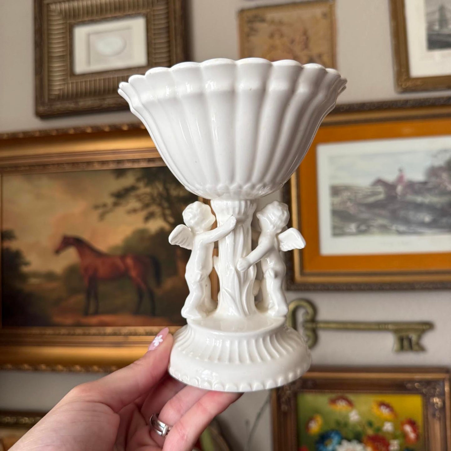 Vintage Cherub Vase