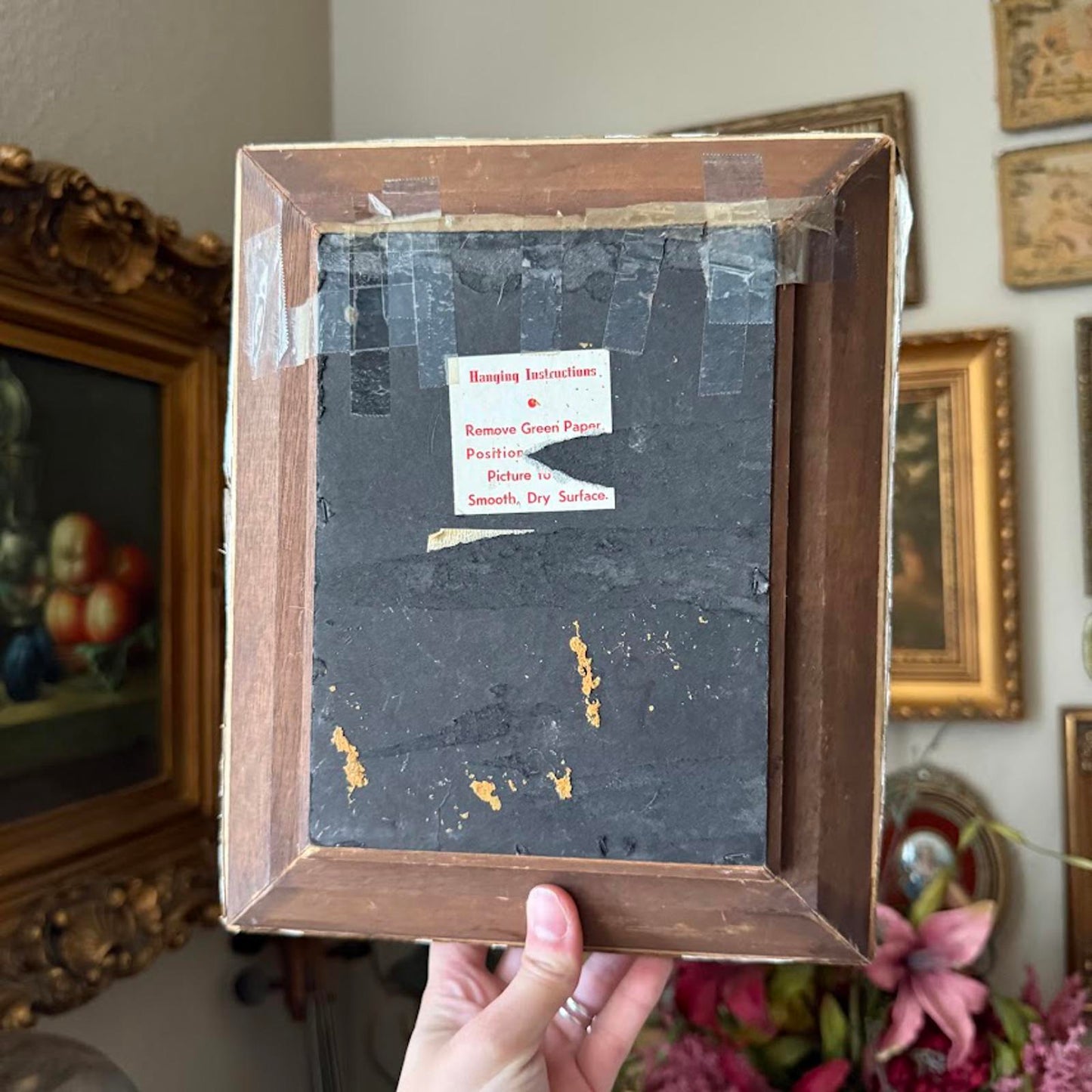 Vintage Print in Wooden Frame