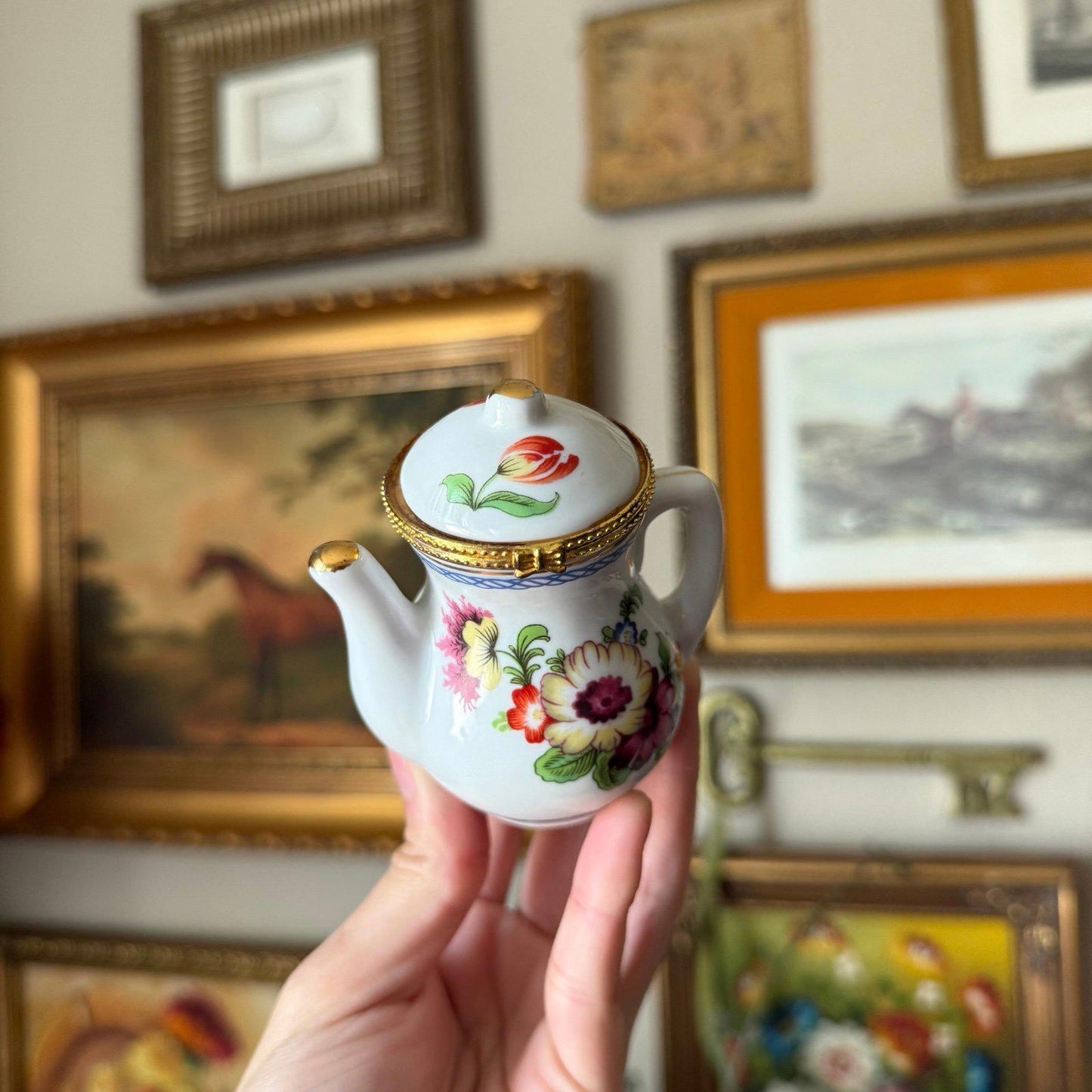 Vintage Trinket Teapot with floral design