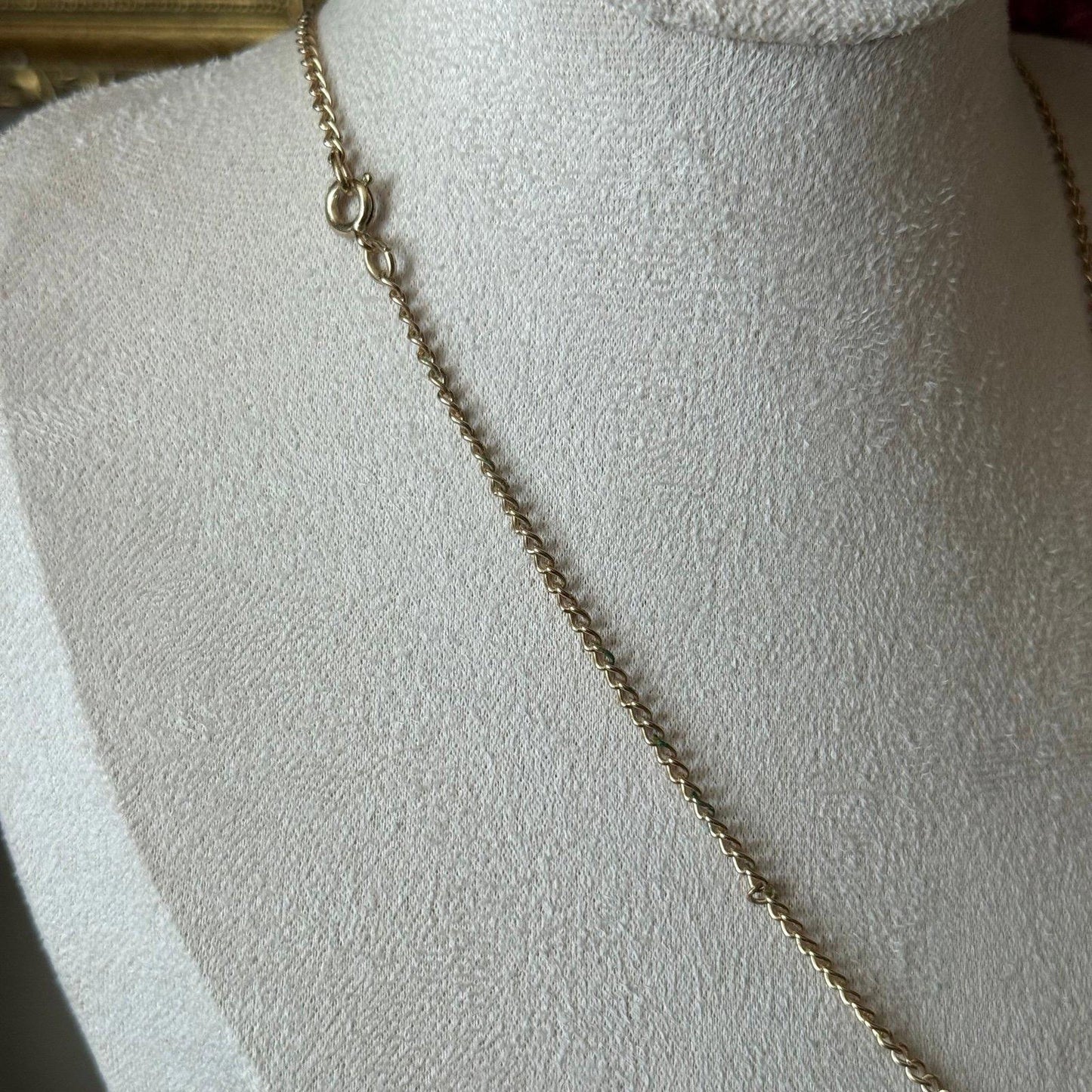 Vintage Avon gold heart with faux Amberstone necklace