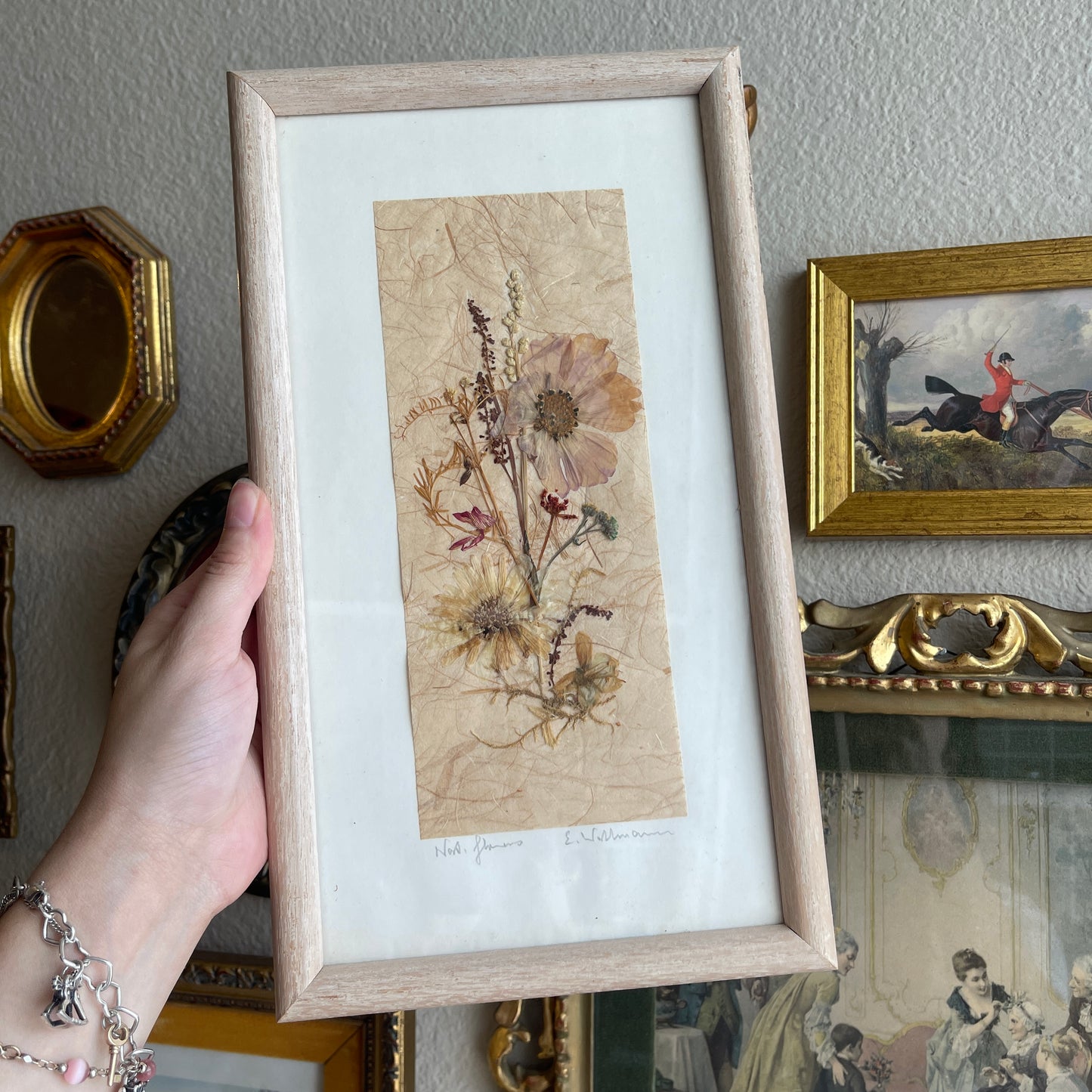 Set of 2 Dried flower art framed